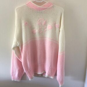 Cream and pink sweater